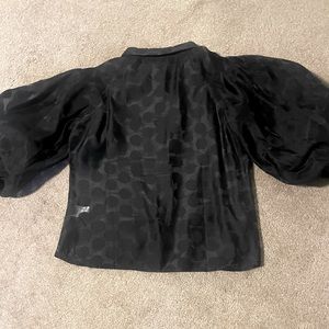 Garcia black polka dot blouse with balloon sleeves size large